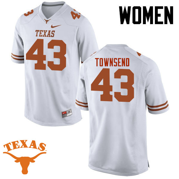 Women #43 Cameron Townsend Texas Longhorns College Football Jerseys-White